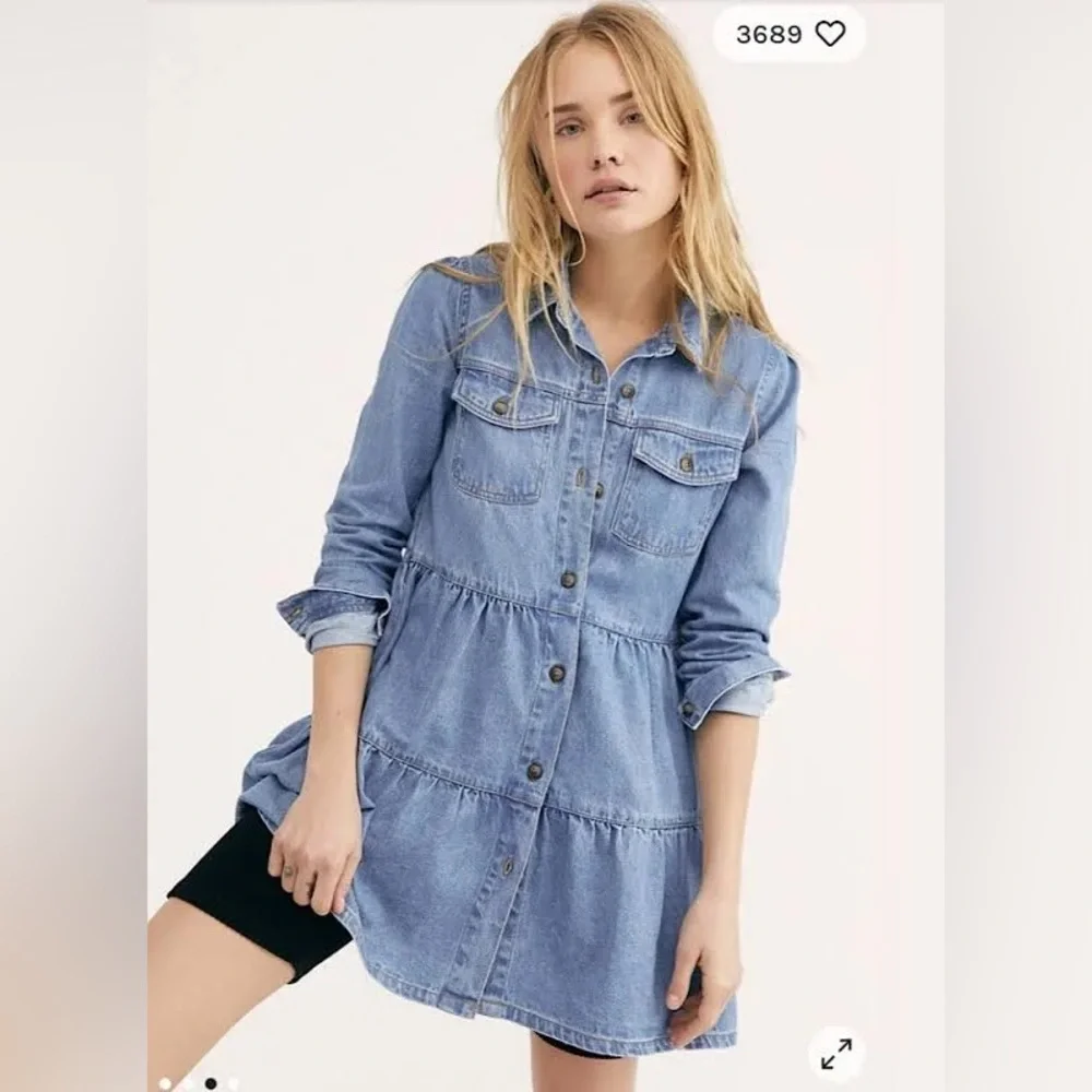 Free People Nicole Long Sleeve Collared Shirt Dress - Picture 3 of 6